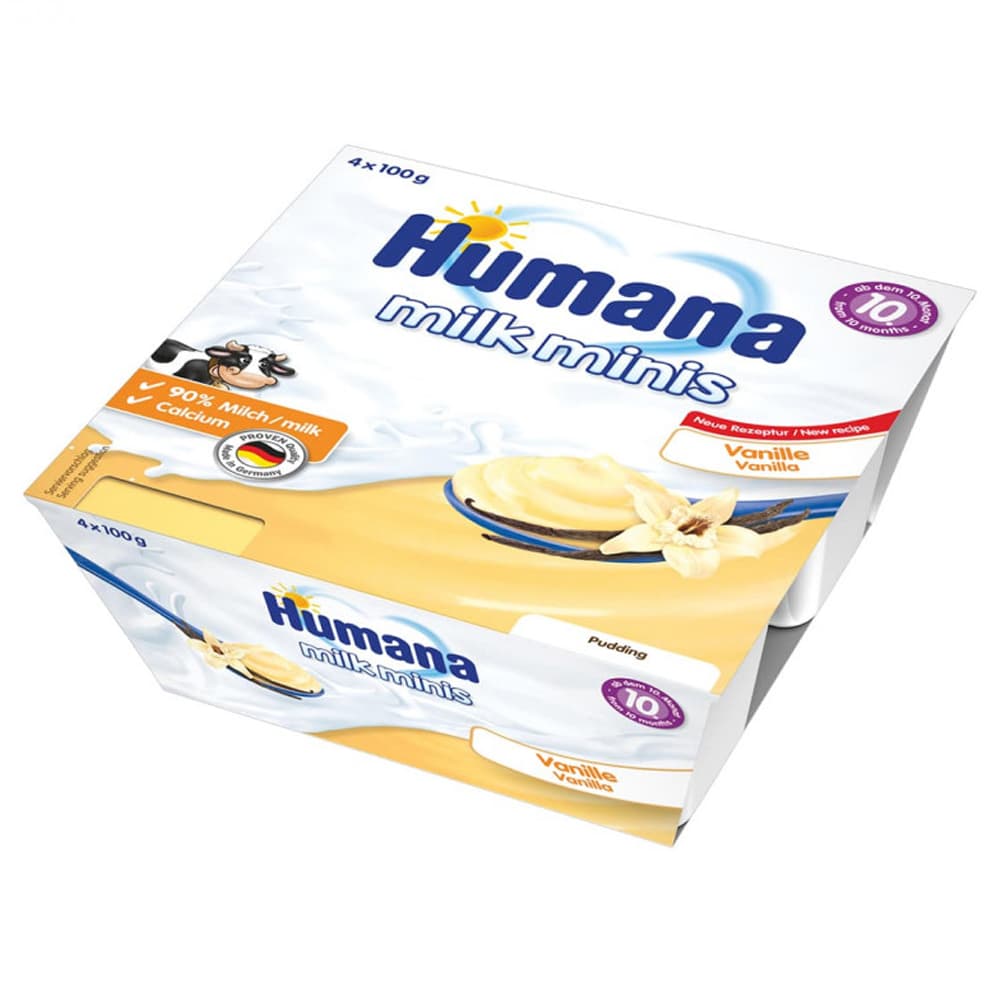 Пудинг ванільний з 10 міс Humana 4*100г 3505 Пудинг ванільний з 10 міс Humana 4*100г 3505