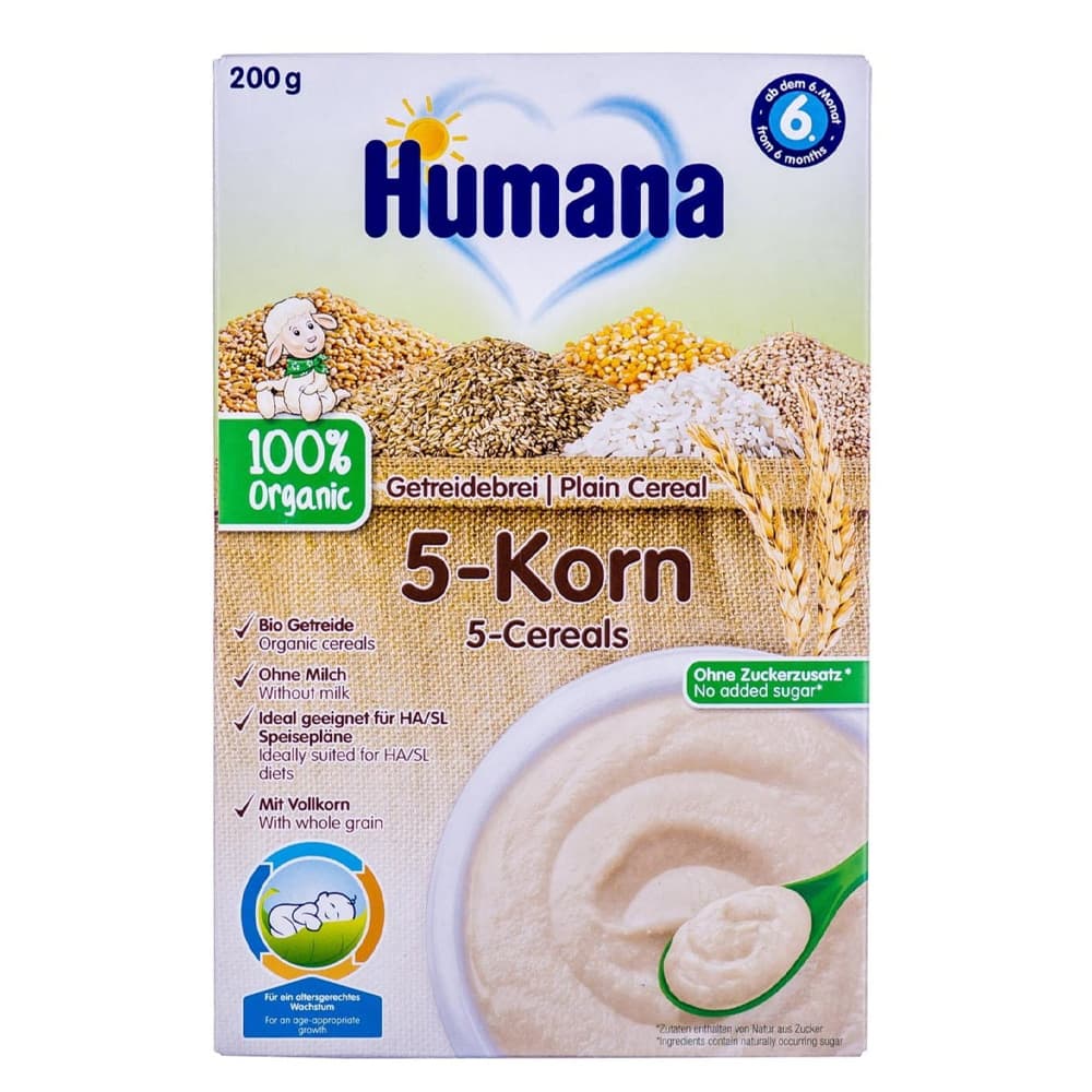 Каша безмолочна органічна 5 злаків Humana 200г 775627