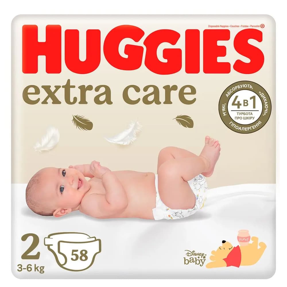 Подгузники Huggies Extra Care 2 58шт 35780