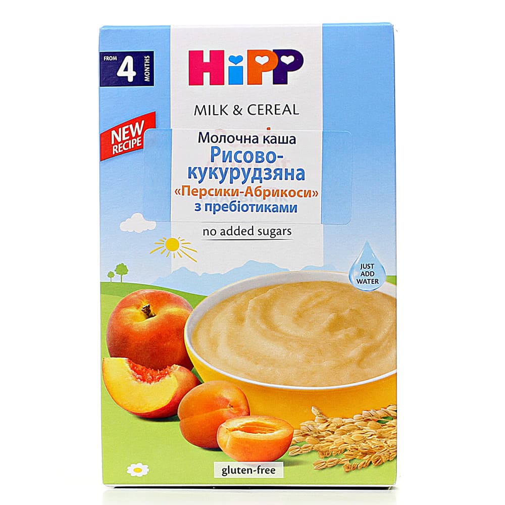 Каша молочна HIPP з персиком і абрикосом 250г 13638 Каша молочна HIPP з персиком і абрикосом 250г 13638
