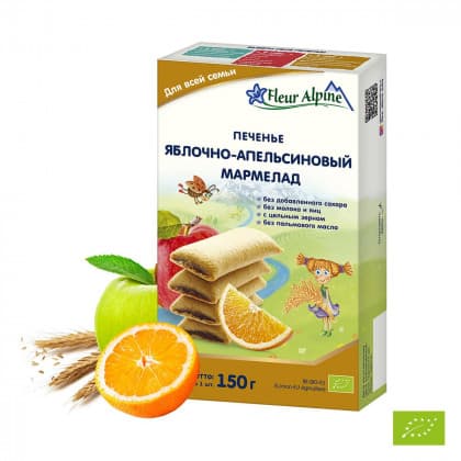 Печенье Fleur Alpine яблочно-апельсиновый мармелад 132г 1684024 Печенье Fleur Alpine яблочно-апельсиновый мармелад 132г 1684024