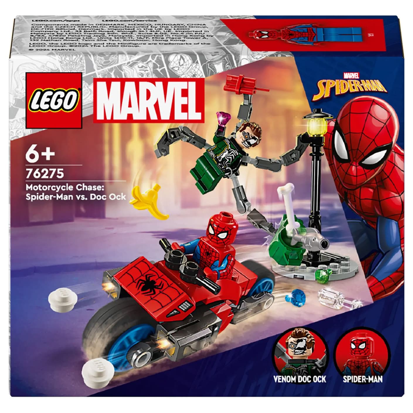 Конструктор Lego Marvel Погоня на мотоциклах Людина-Павук vs. Доктор Восьминіг 77дет 76275 Конструктор Lego Marvel Погоня на мотоциклах Людина-Павук vs. Доктор Восьминіг 77дет 76275