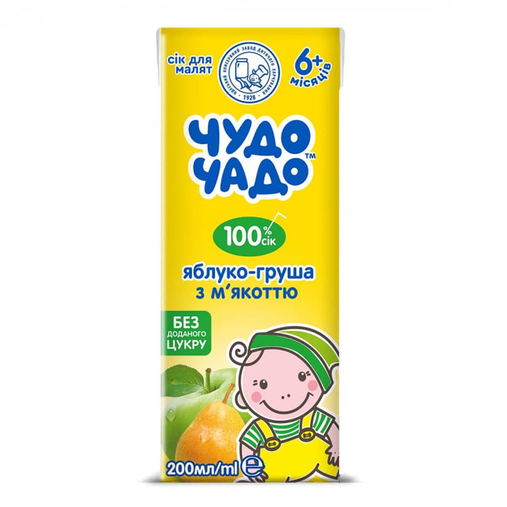 Сок яблоко, груша с мякотью Чудо-Чадо 200мл 687697