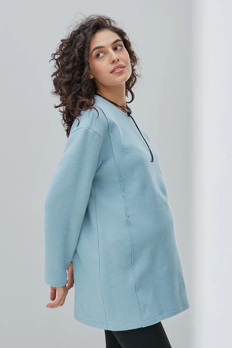 Туніка для вагітних і годування S-XL Юла мама OLIVE TN-43.012 -блакитний фото 5 Туніка для вагітних і годування S-XL Юла мама OLIVE TN-43.012 -блакитний фото 5