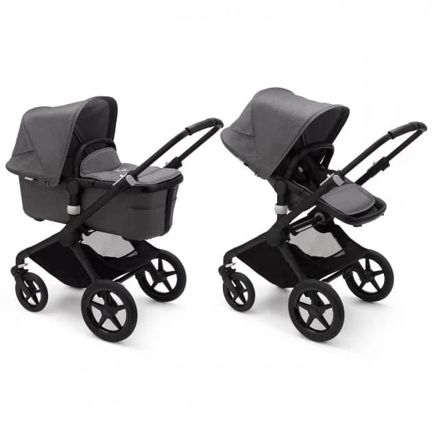 Коляска универсальная 2в1 BUGABOO FOX 2 BLACK/GREY MELANGE-GREY MELANGE 230122GM02 фото 2 Коляска универсальная 2в1 BUGABOO FOX 2 BLACK/GREY MELANGE-GREY MELANGE 230122GM02 фото 2