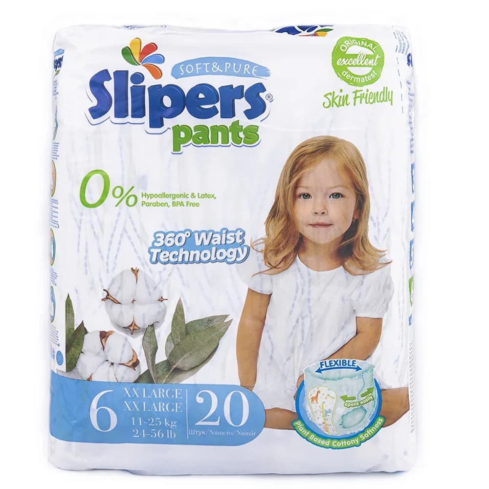 Подгузники-трусики Slipers Pants 6 XXL (11-25кг) 20шт PA-206 фото 2 Подгузники-трусики Slipers Pants 6 XXL (11-25кг) 20шт PA-206 фото 2