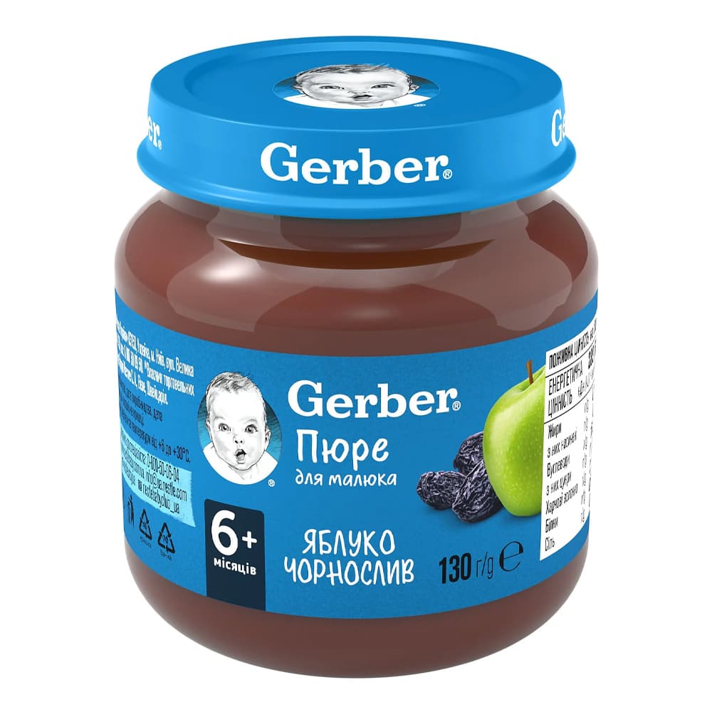 Пюре яблоко и чернослив Gerber 130г 1227231 Пюре яблоко и чернослив Gerber 130г 1227231