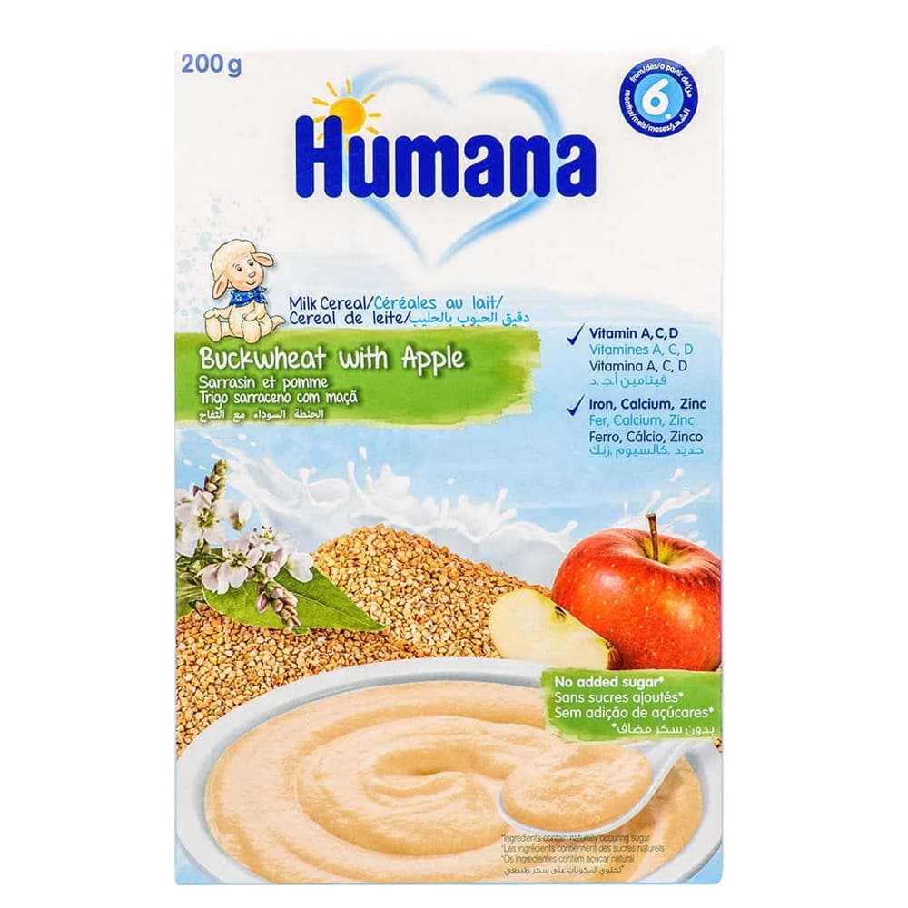 Каша молочна гречана з яблуком Humana 250г 775580 Каша молочна гречана з яблуком Humana 250г 775580