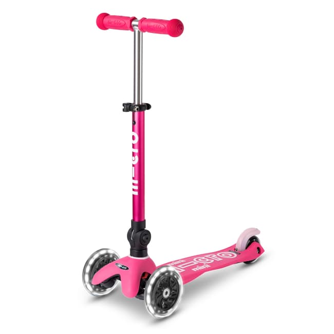Самокат 3-х колісний Micro Mini Deluxe Foldable LED pink MMD197
