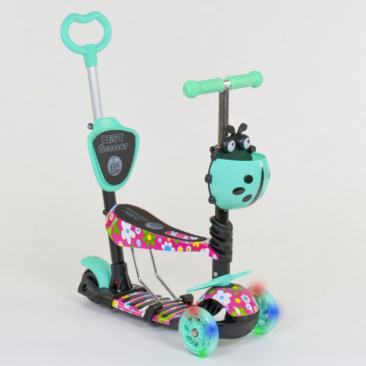 Самокат Best Scooter 3-х колесный с ручкой 5в1 43702 Самокат Best Scooter 3-х колесный с ручкой 5в1 43702