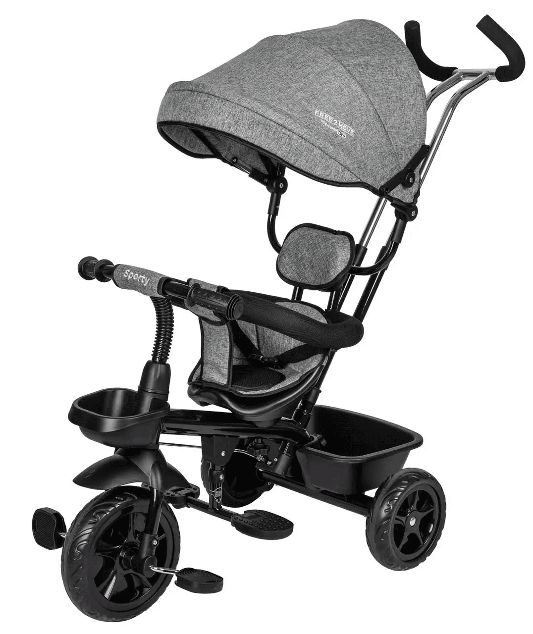 Велосипед 3-х колесный FreeON Free2Move Sport Black Grey 44169 Велосипед 3-х колесный FreeON Free2Move Sport Black Grey 44169