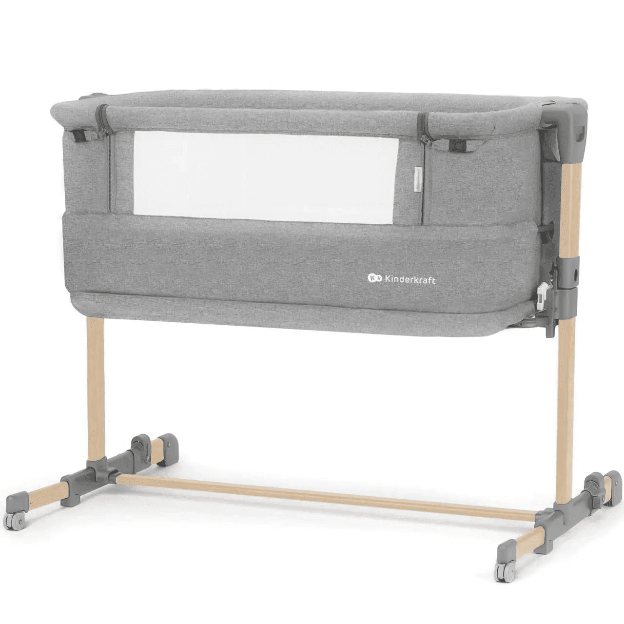 Кровать-люлька приставная Kinderkraft Neste Grow KCNEGR00LGR000W Light Grey Full Wood