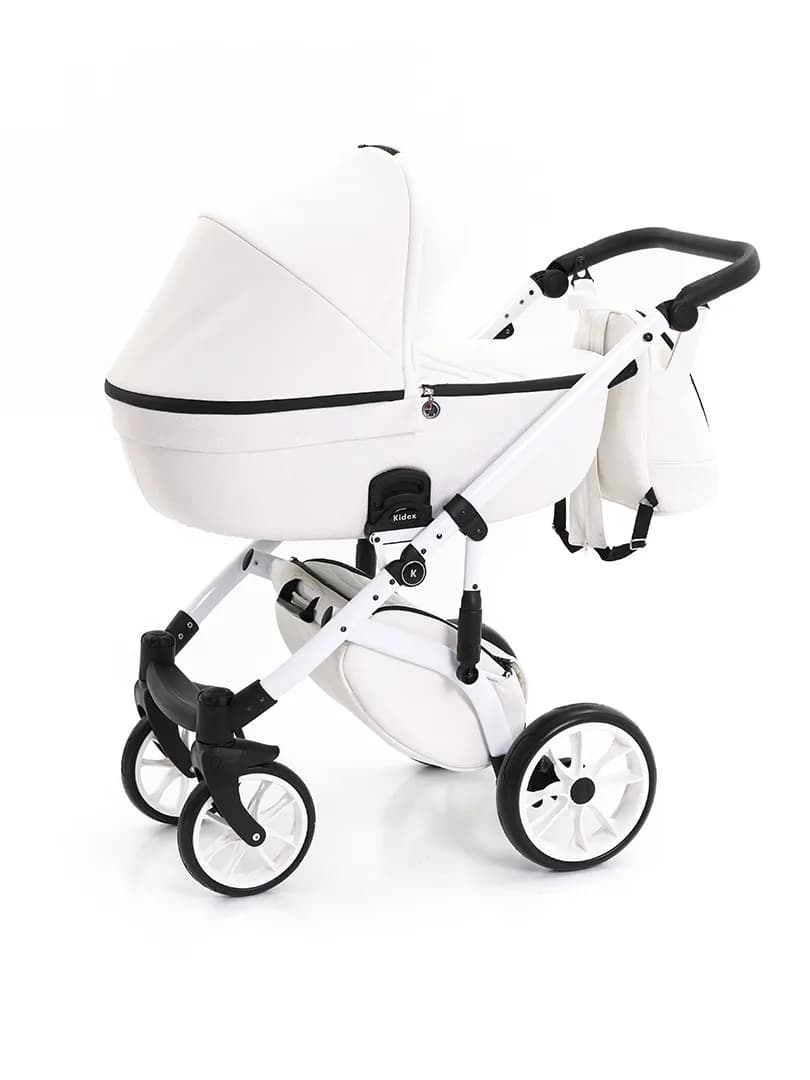Коляска универсальная 2в1 Kidex K-Style Diamond White Handle Black FW KDX0018 фото 3 Коляска универсальная 2в1 Kidex K-Style Diamond White Handle Black FW KDX0018 фото 3