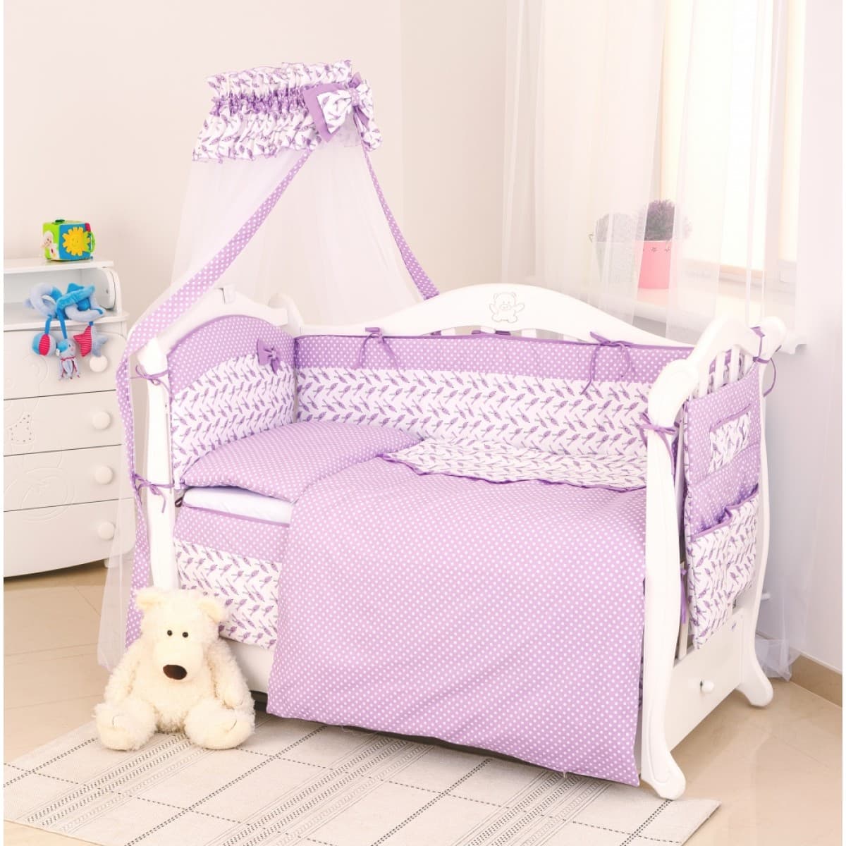 Бампер Twins Premium Птички fiolet 2023-P-11 Бампер Twins Premium Птички fiolet 2023-P-11