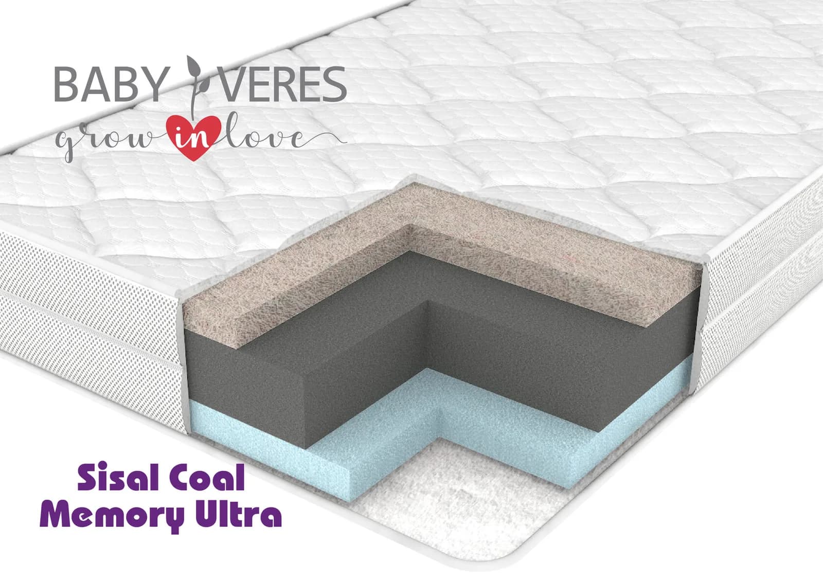 Матрац підлітковий Верес Sisal Coal Memory Ultra 160х80х14см 52.44.02 фото 2