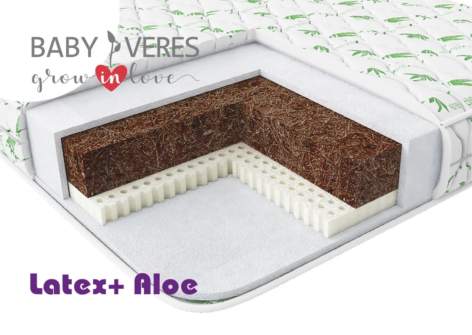 Матрац підлітковий Верес Latex + Aloe vera 140х70х10 см 51.6.05 фото 2
