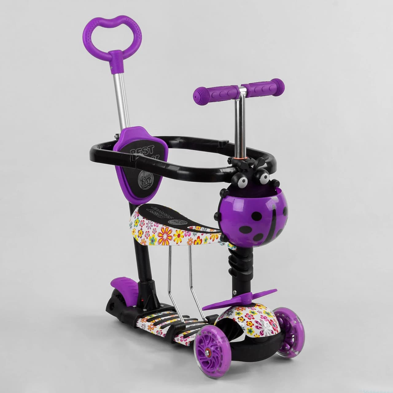 Самокат Best Scooter 3-х колесный с ручкой и бампером 5в1 S4394 Самокат Best Scooter 3-х колесный с ручкой и бампером 5в1 S4394