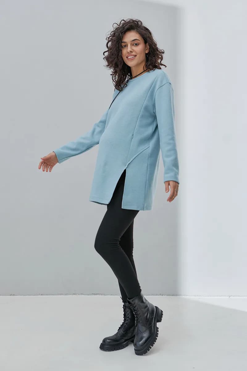 Туніка для вагітних і годування S-XL Юла мама OLIVE TN-43.012 -блакитний фото 7 Туніка для вагітних і годування S-XL Юла мама OLIVE TN-43.012 -блакитний фото 7