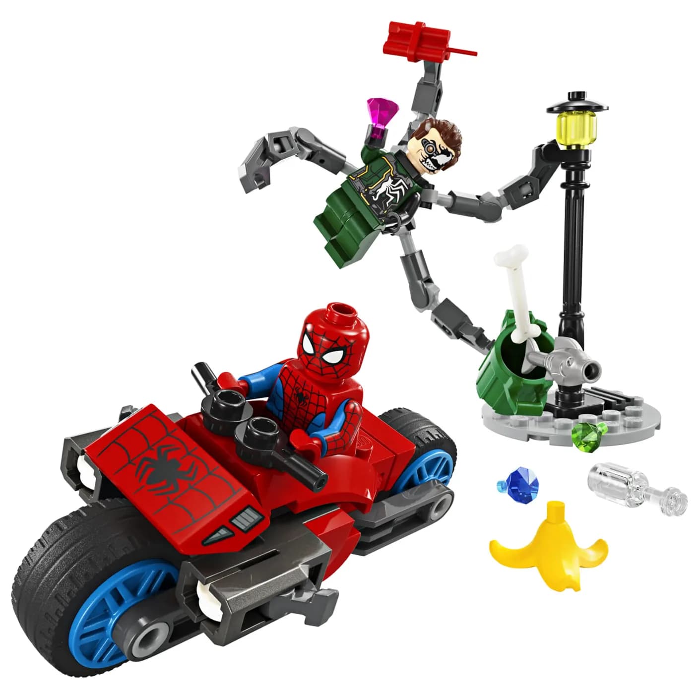 Конструктор Lego Marvel Погоня на мотоциклах Людина-Павук vs. Доктор Восьминіг 77дет 76275 фото 2 Конструктор Lego Marvel Погоня на мотоциклах Людина-Павук vs. Доктор Восьминіг 77дет 76275 фото 2