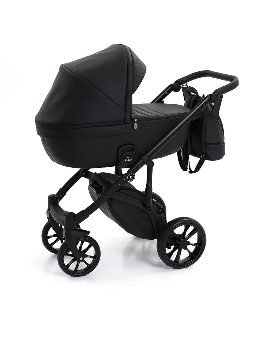 Коляска універсальна 2в1 Kidex K-Style Pure black Handle brown KDX008 фото 2 Коляска універсальна 2в1 Kidex K-Style Pure black Handle brown KDX008 фото 2