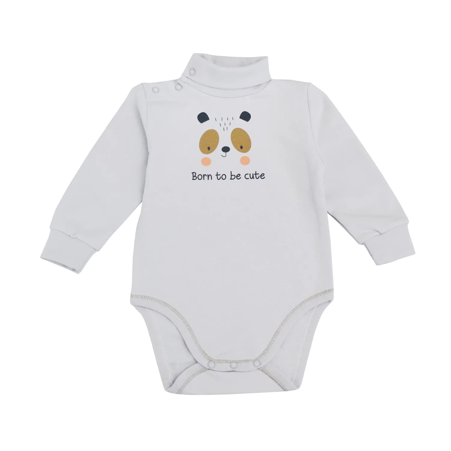 Боди-гольф для детей Minikin "Нappy baby" 2427701 -серый фото 2 Боди-гольф для детей Minikin "Нappy baby" 2427701 -серый фото 2