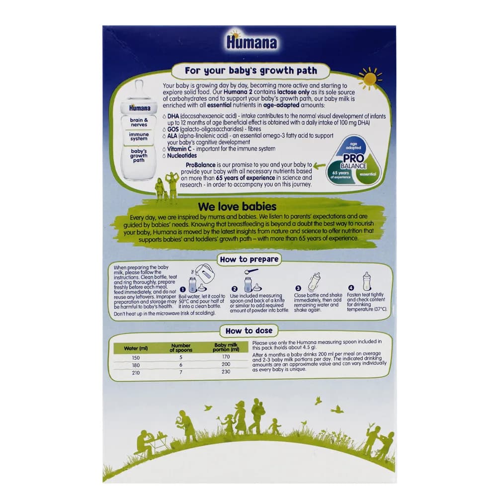 Суміш молочна Humana-2 600г 720238 фото 2 Суміш молочна Humana-2 600г 720238 фото 2