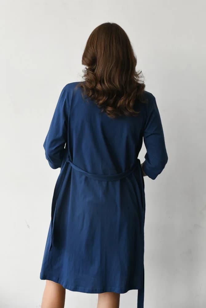 Халат для вагітних та годування XS-XXL Мамин Дім 25316-Індиго фото 3 Халат для вагітних та годування XS-XXL Мамин Дім 25316-Індиго фото 3