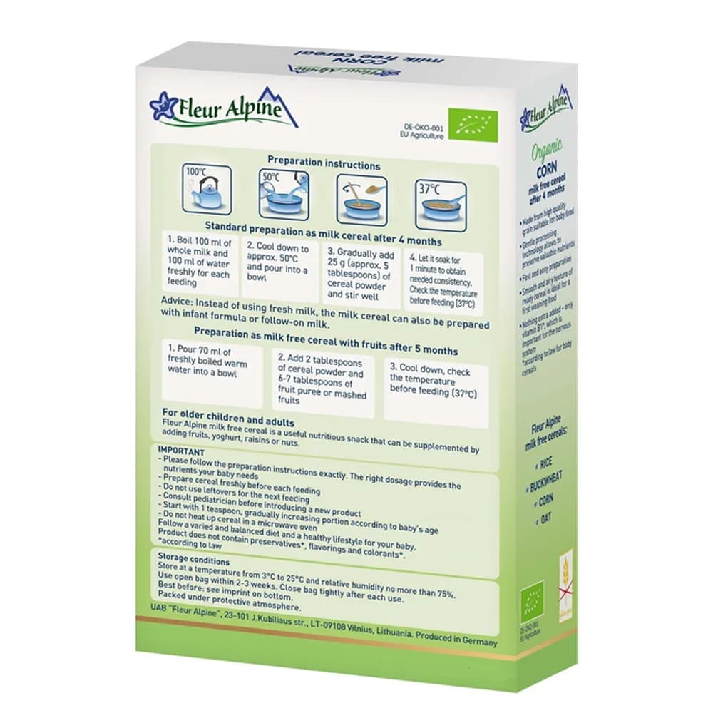 Каша безмолочная кукурузная Fleur Alpine 175г 670124 фото 2 Каша безмолочная кукурузная Fleur Alpine 175г 670124 фото 2