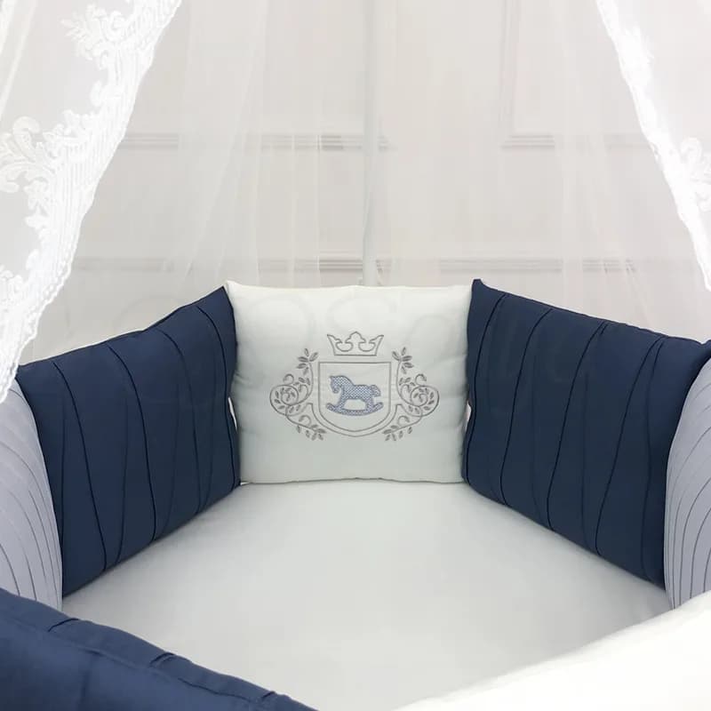 Постільний комплект Маленька Соня Royal 6од 260183/1 oval Blue фото 5 Постільний комплект Маленька Соня Royal 6од 260183/1 oval Blue фото 5
