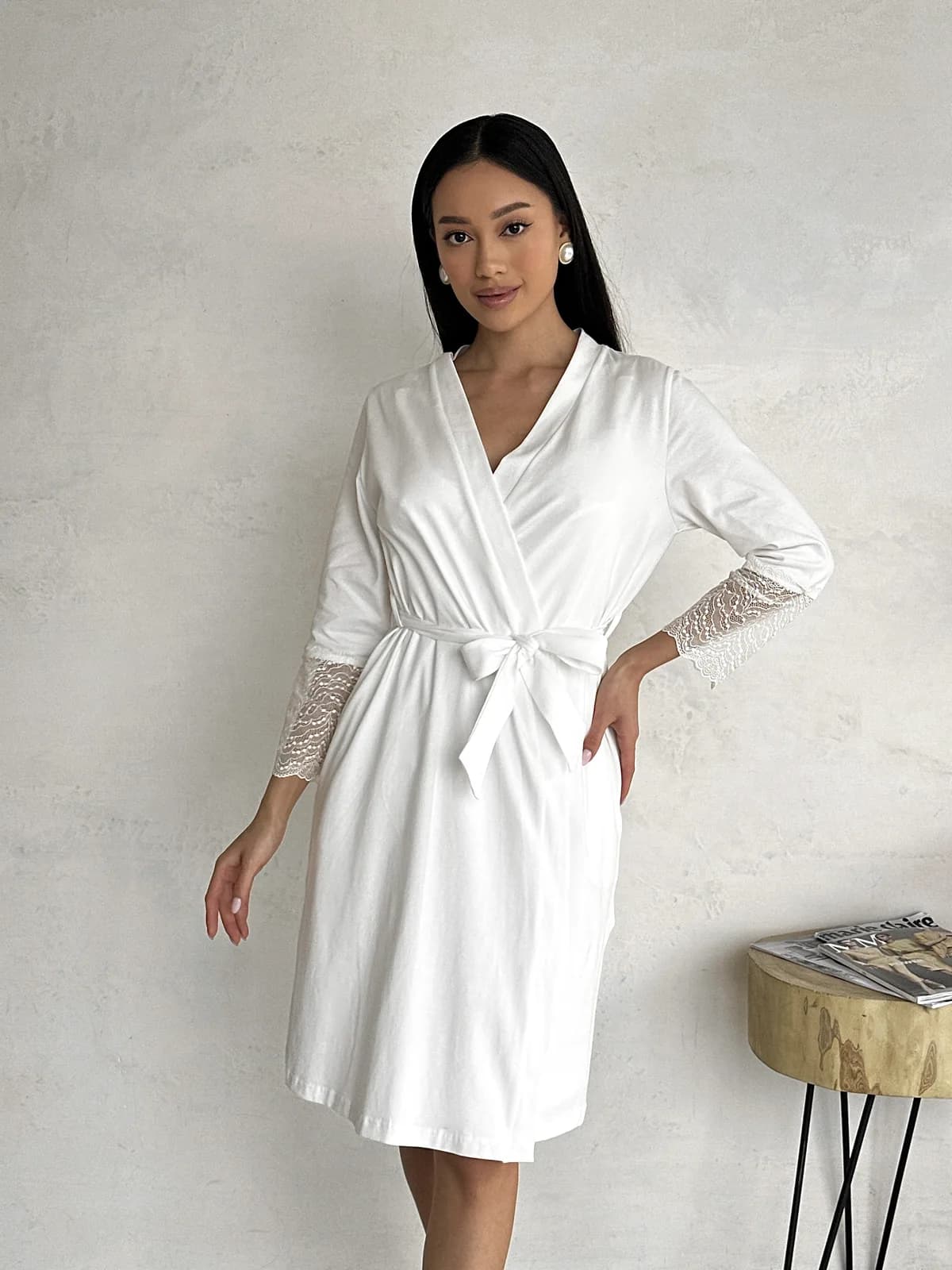 Халат для вагітних та годування XS-XXL Мамин Дім 25318-Молочний фото 3 Халат для вагітних та годування XS-XXL Мамин Дім 25318-Молочний фото 3