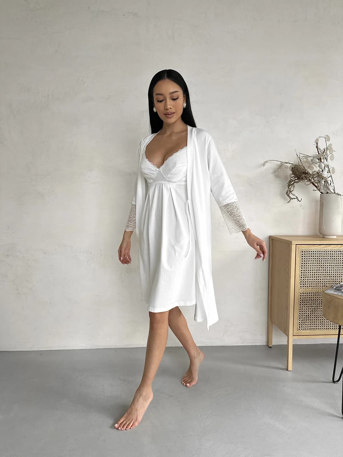 Халат для вагітних та годування XS-XXL Мамин Дім 25318-Молочний фото 5 Халат для вагітних та годування XS-XXL Мамин Дім 25318-Молочний фото 5