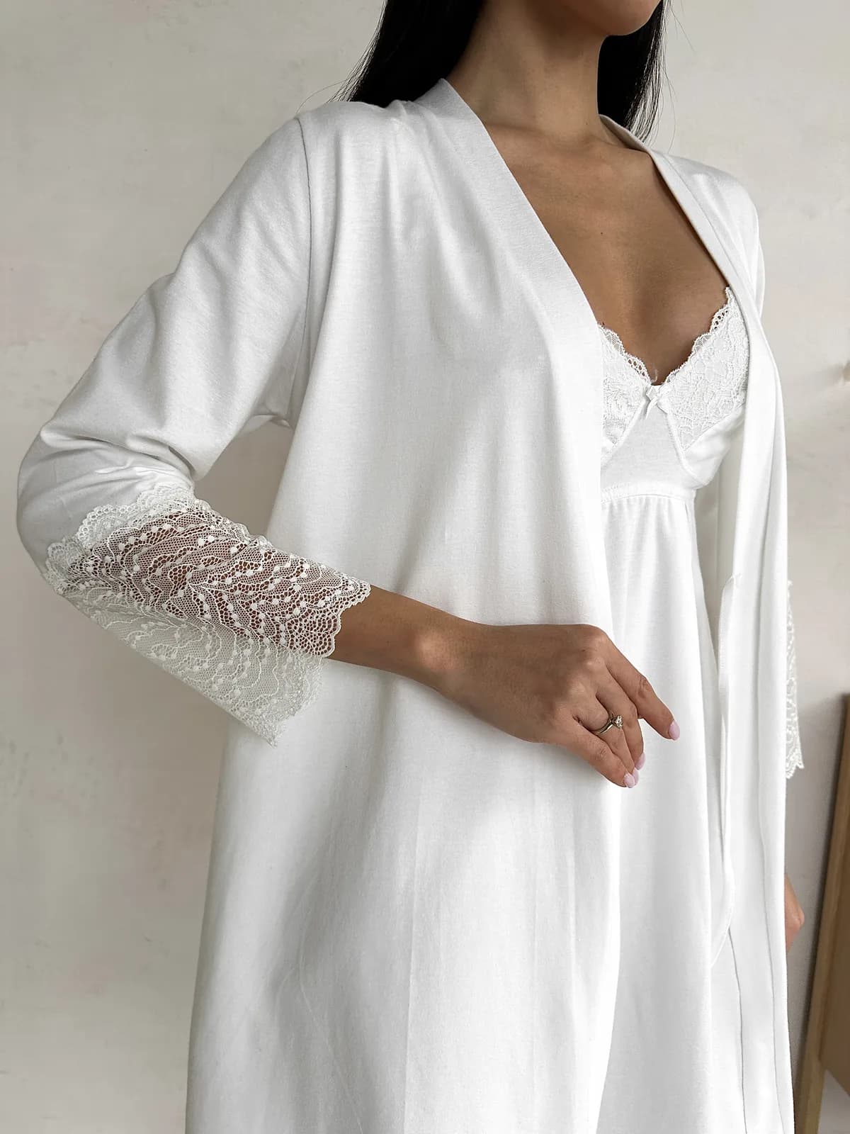 Халат для вагітних та годування XS-XXL Мамин Дім 25318-Молочний фото 4 Халат для вагітних та годування XS-XXL Мамин Дім 25318-Молочний фото 4