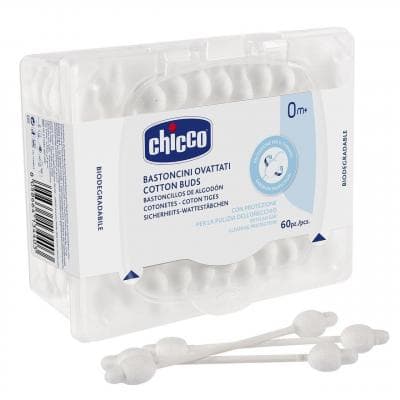 Палочки ватные с ограничителем CHICCO 60шт 0+ 10440.00 Палочки ватные с ограничителем CHICCO 60шт 0+ 10440.00