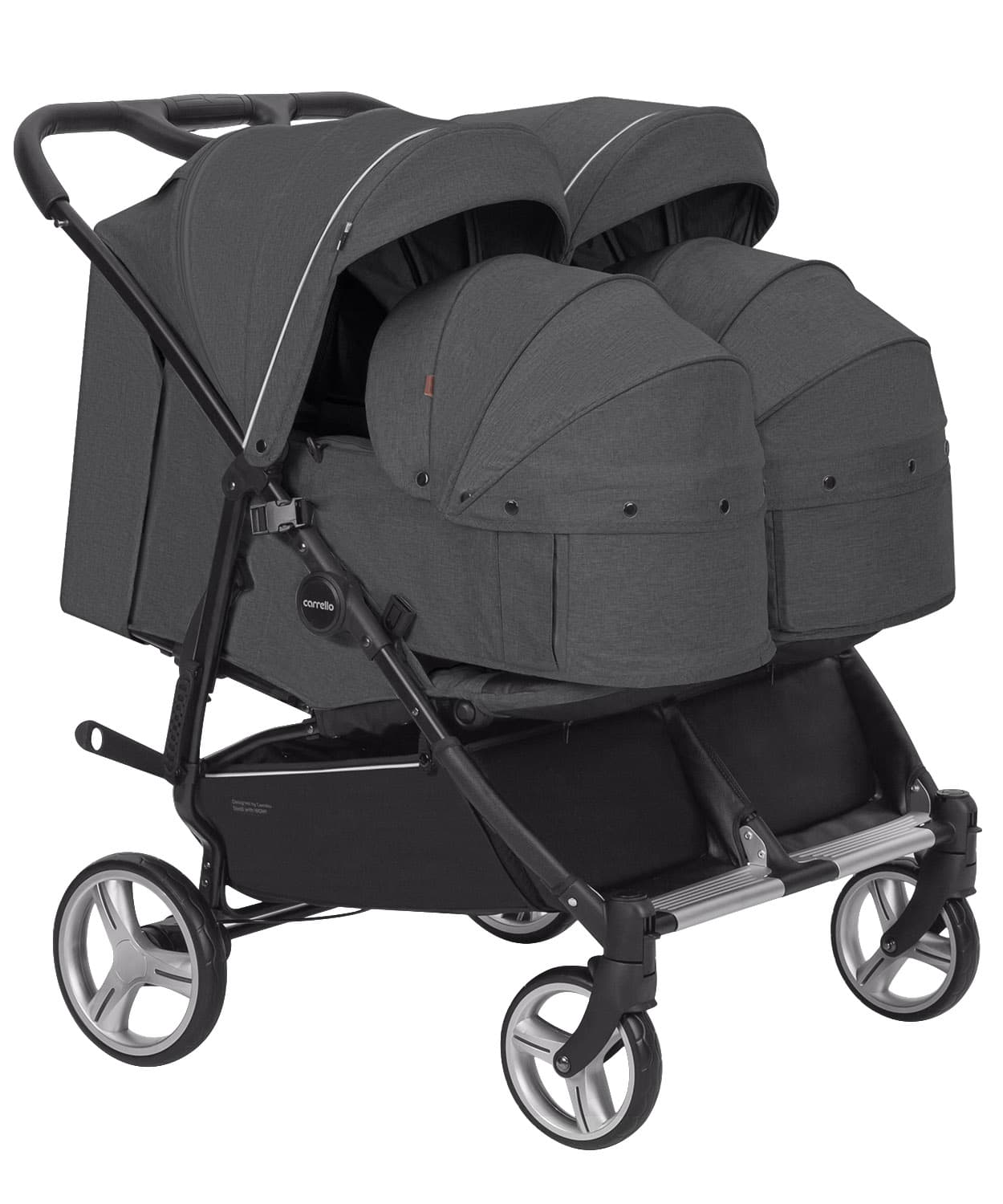 Коляска универсальная 2в1 для двойни Carrello Connect CRL-5502/1 Serious Black