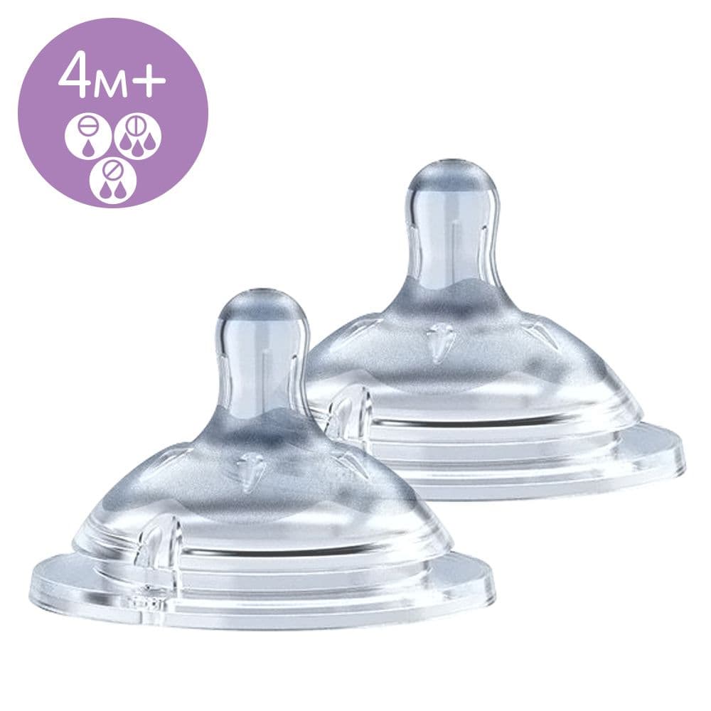 Соска силиконовая Chicco Step Up New сменный поток 2шт 4м+ 81035.20