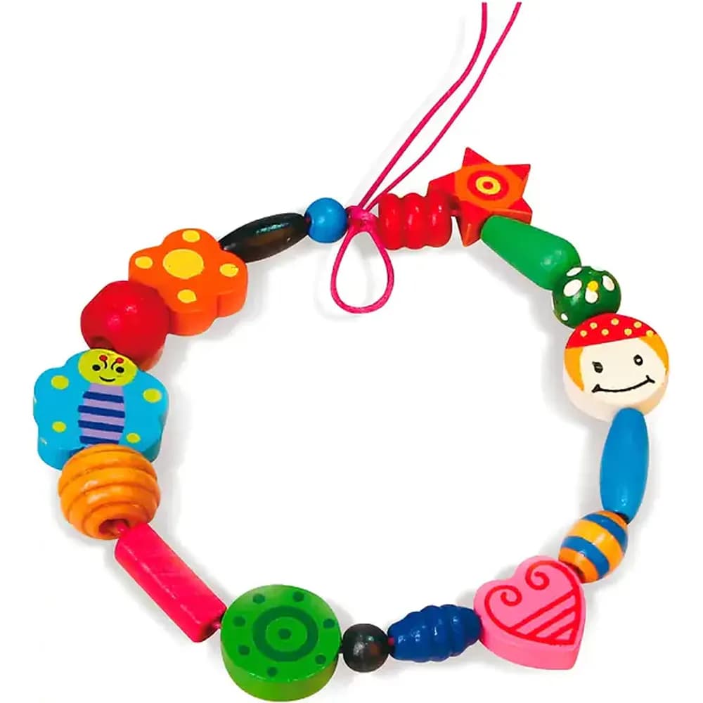 Набір для творчості Viga Toys Дерев'яні намистини 56002 фото 2 Набір для творчості Viga Toys Дерев'яні намистини 56002 фото 2