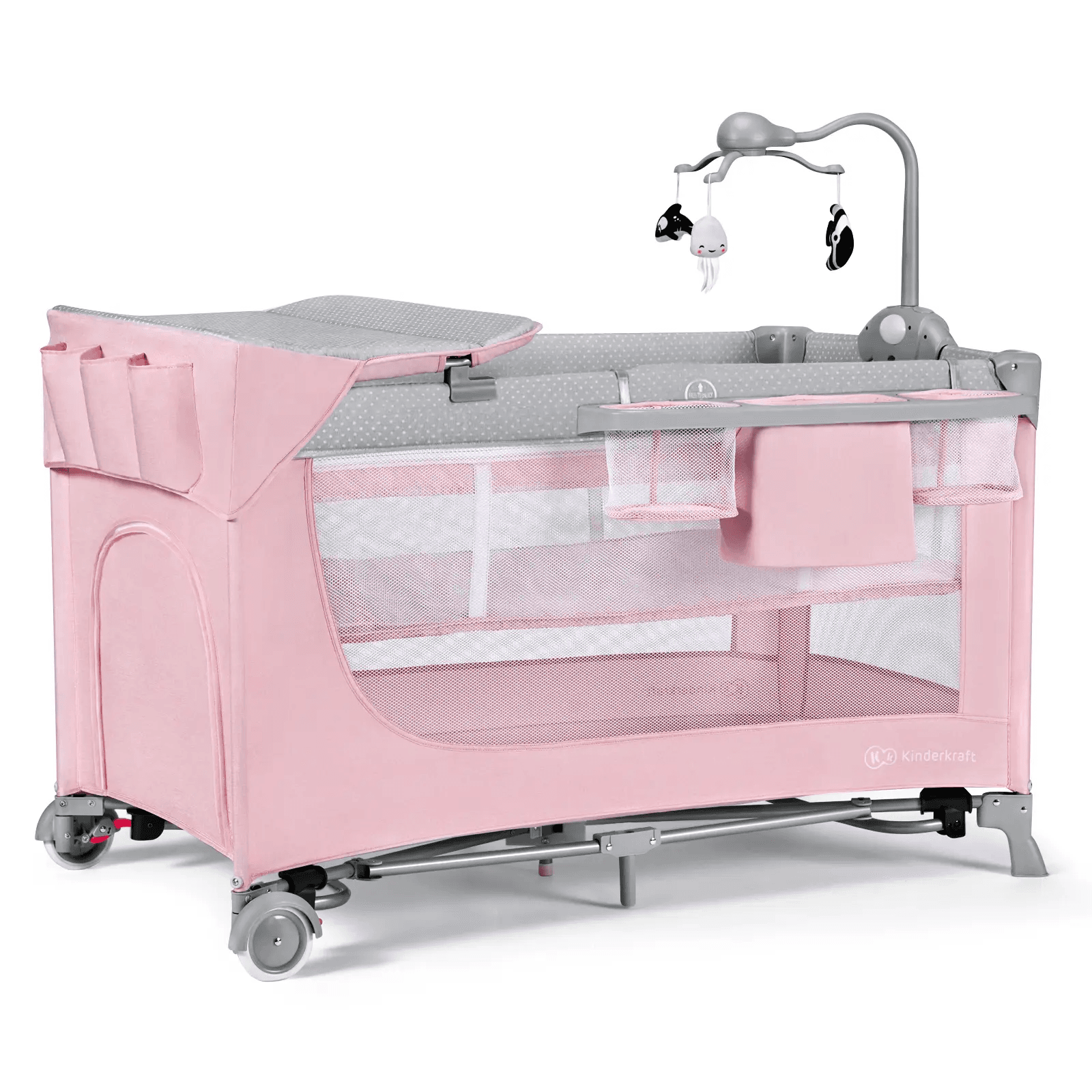 Кровать-манеж с пеленатором Kinderkraft Leody KCLEOD00PNK00AC Pink Кровать-манеж с пеленатором Kinderkraft Leody KCLEOD00PNK00AC Pink