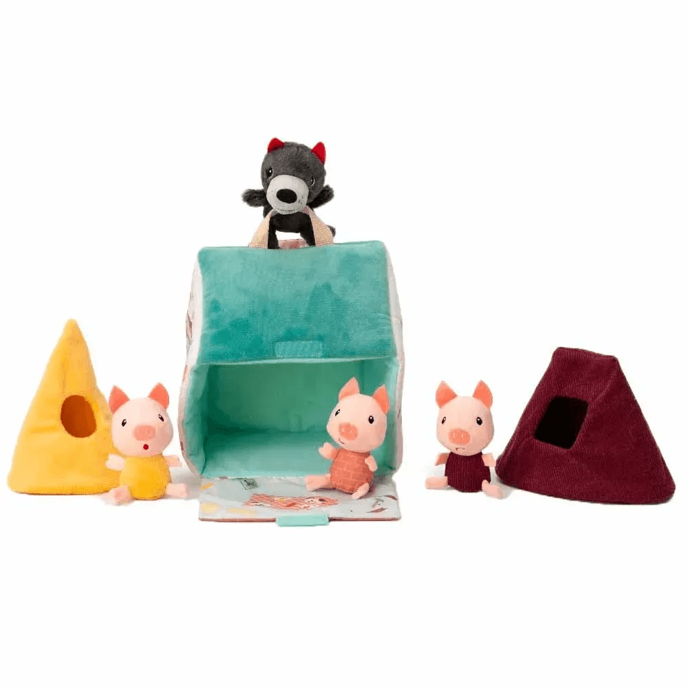 Игровой набор Lilliputiens Волк и три поросенка 83490 Игровой набор Lilliputiens Волк и три поросенка 83490