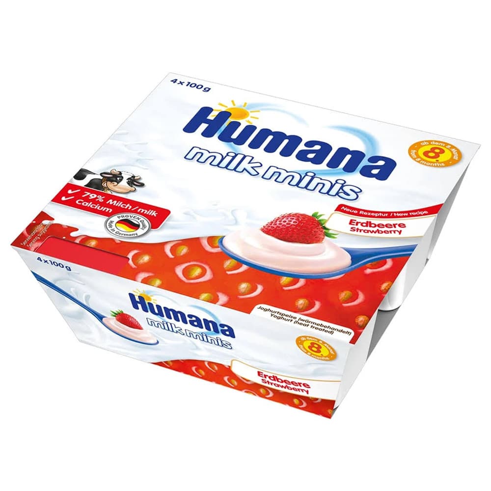 Йогурт-десерт с клубникой с 8 мес Humana 4*100г 784421