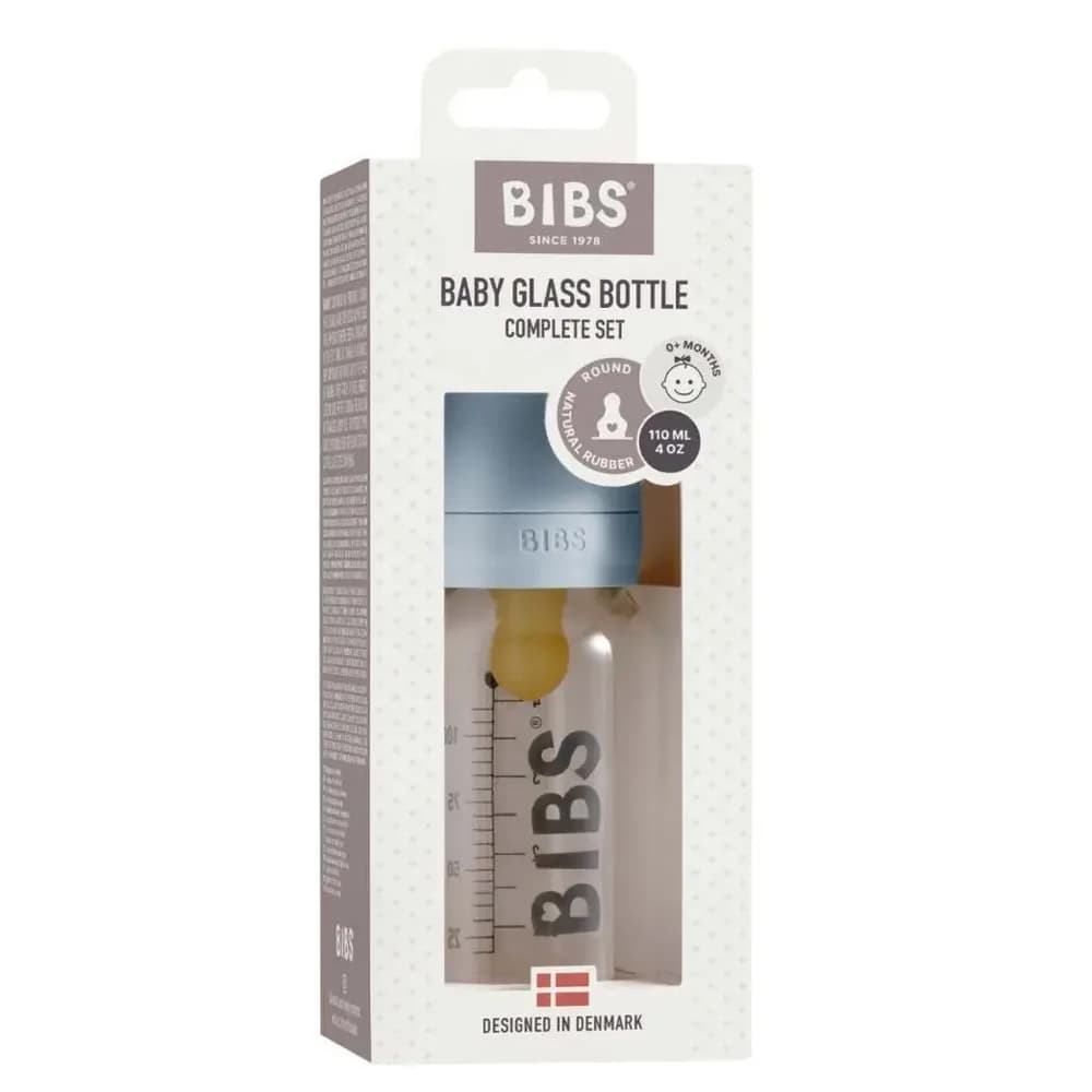 Пляшечка скляна BIBS Baby Blue 110мл 5013231 фото 4
