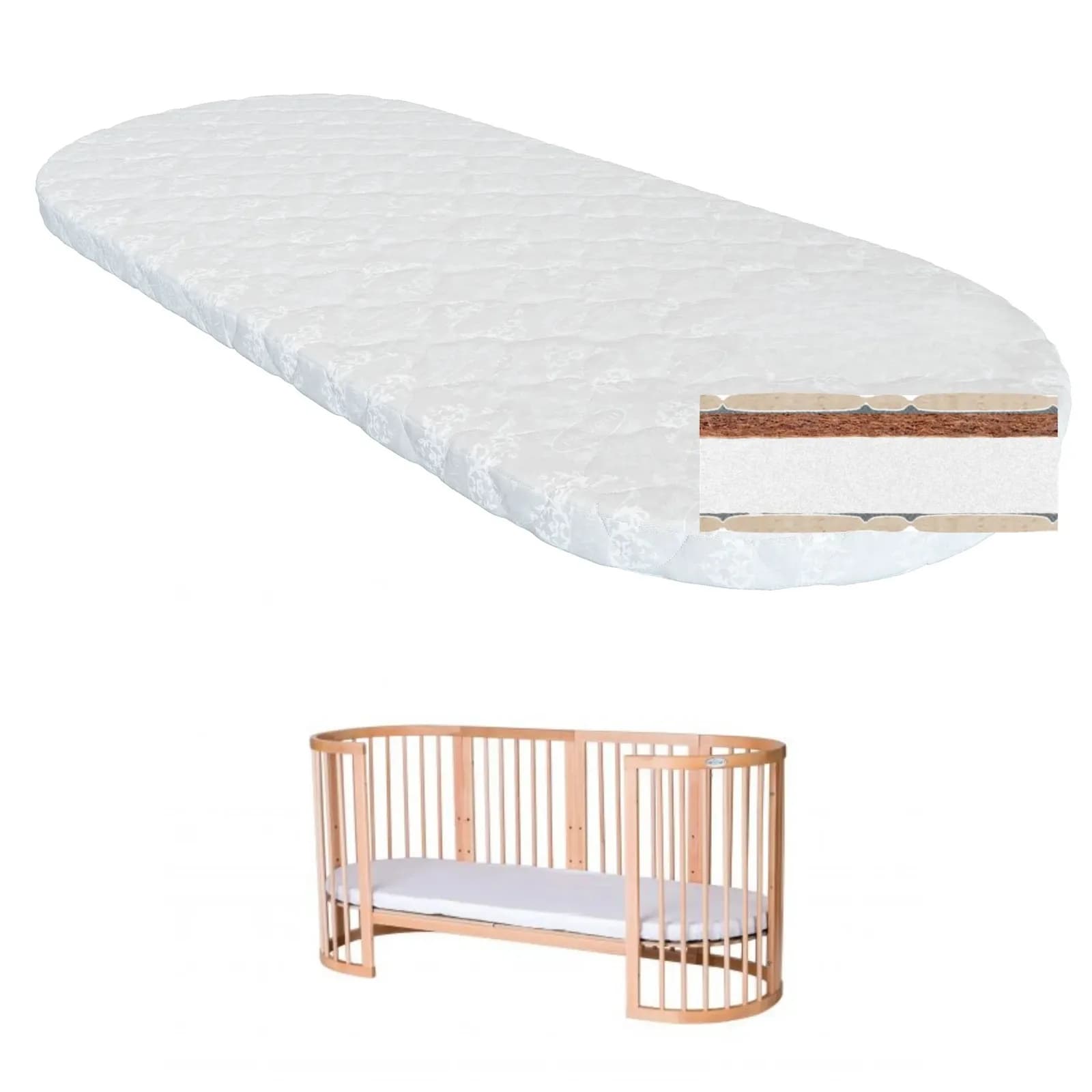 Матрац IngVart Smart Bed Oval кокос+поролон 60х168 см 6026262 фото 2