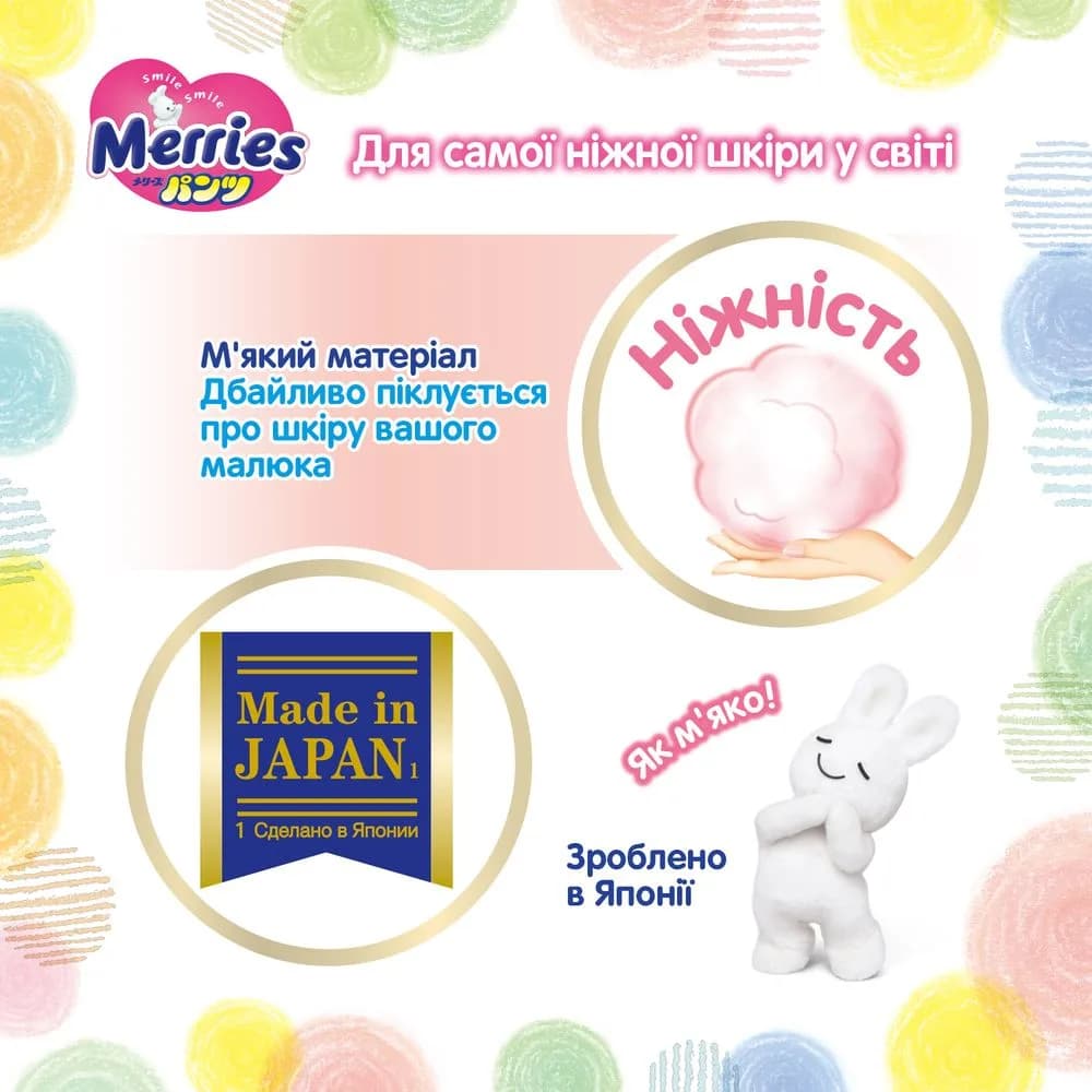 Подгузники-трусики Merries M 66шт 141901 фото 3