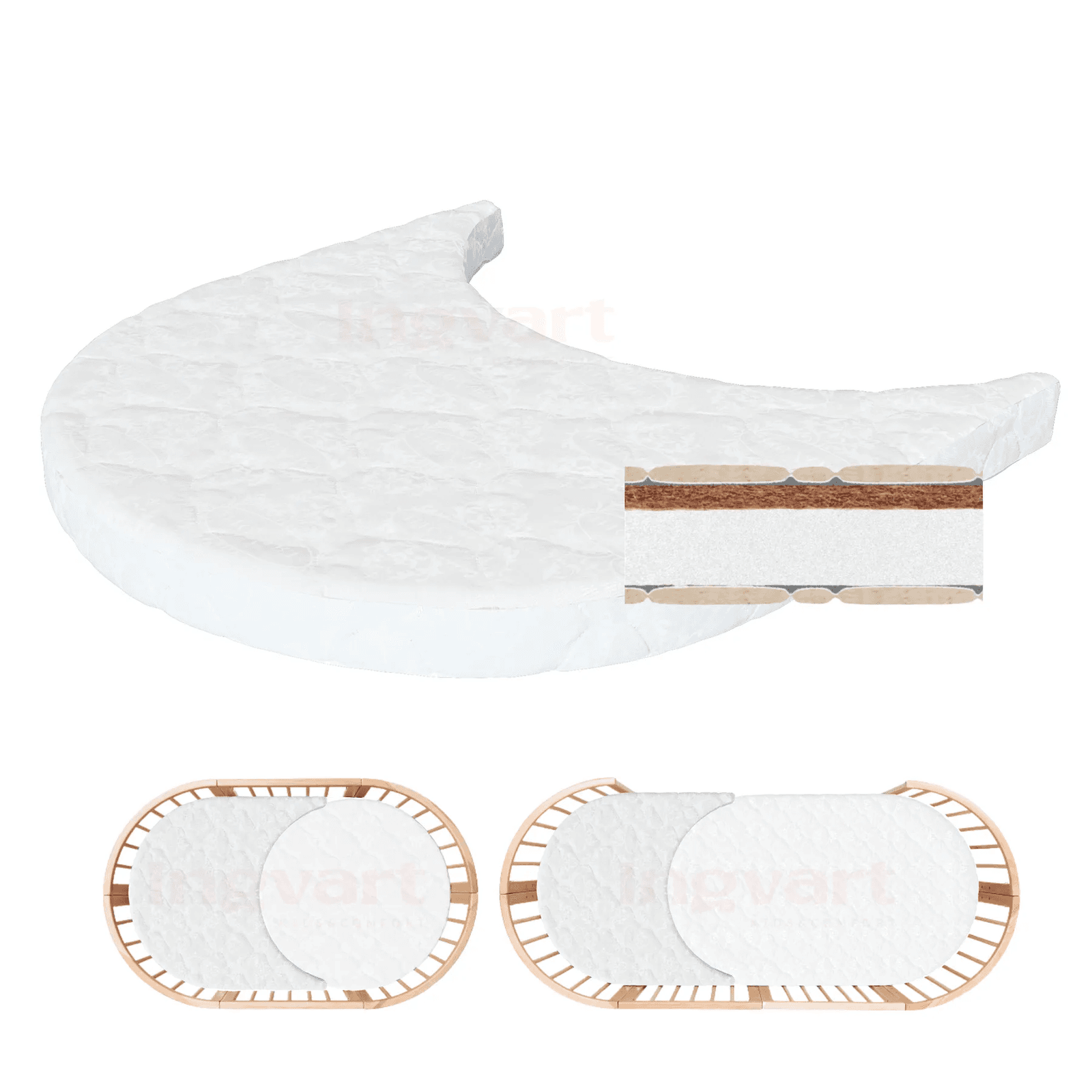 Матрас-полумесяц IngVart Smart Bed Round 72х65 см 7216262