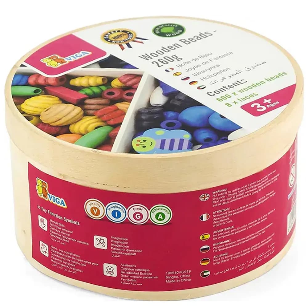 Набір для творчості Viga Toys Дерев'яні намистини 56002 фото 3 Набір для творчості Viga Toys Дерев'яні намистини 56002 фото 3