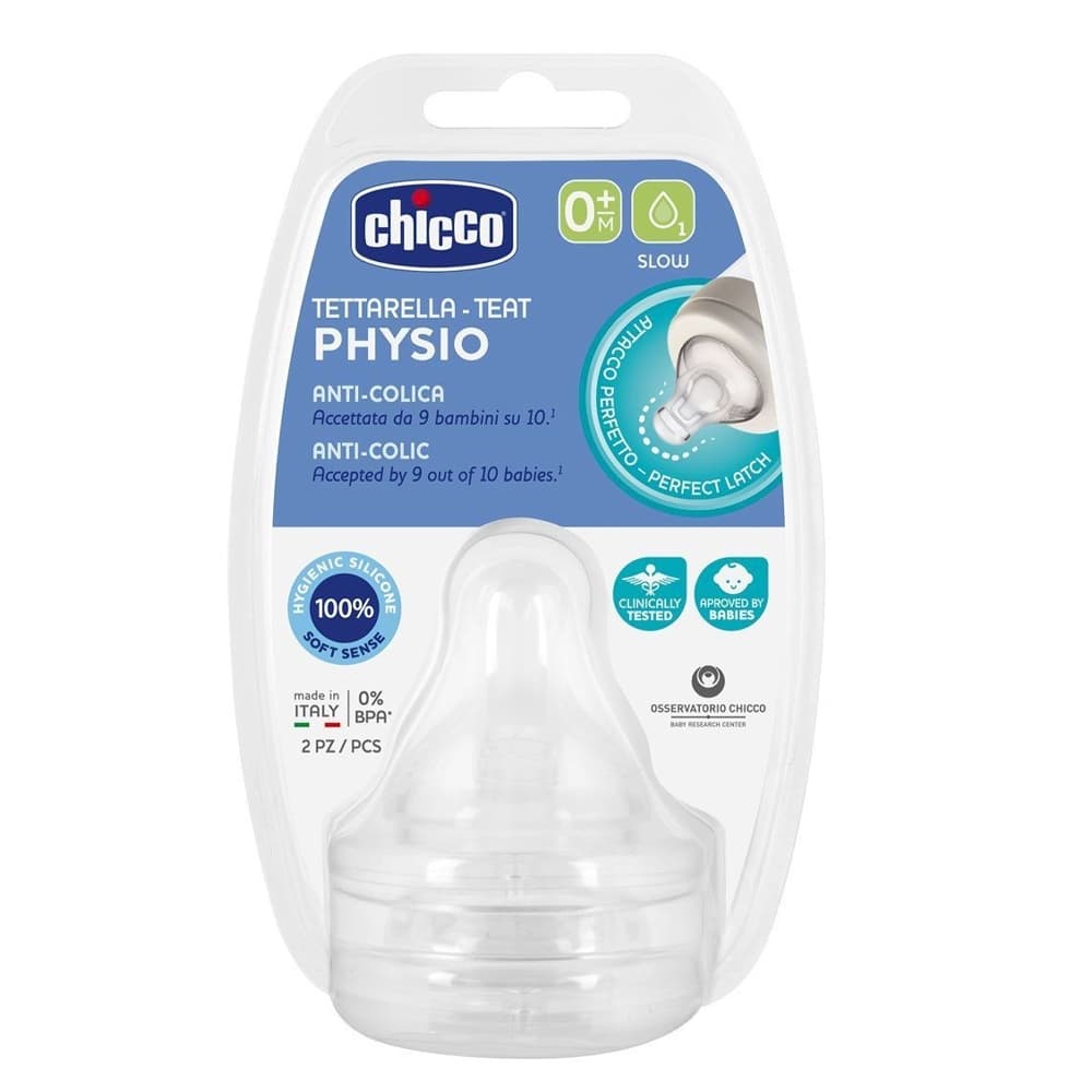 Соска силиконовая Chicco Perfect 5 медленный поток 0+ 2шт 20311.00
