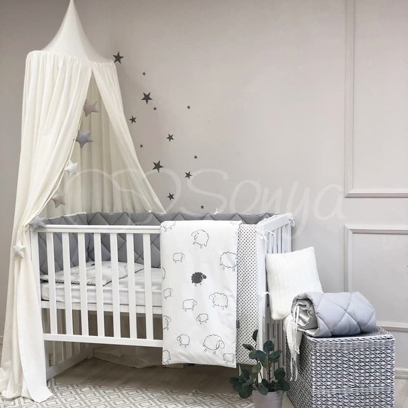 Постельный комплект Маленькая Соня Baby Mix Овечки 6ед 0291383 Постельный комплект Маленькая Соня Baby Mix Овечки 6ед 0291383
