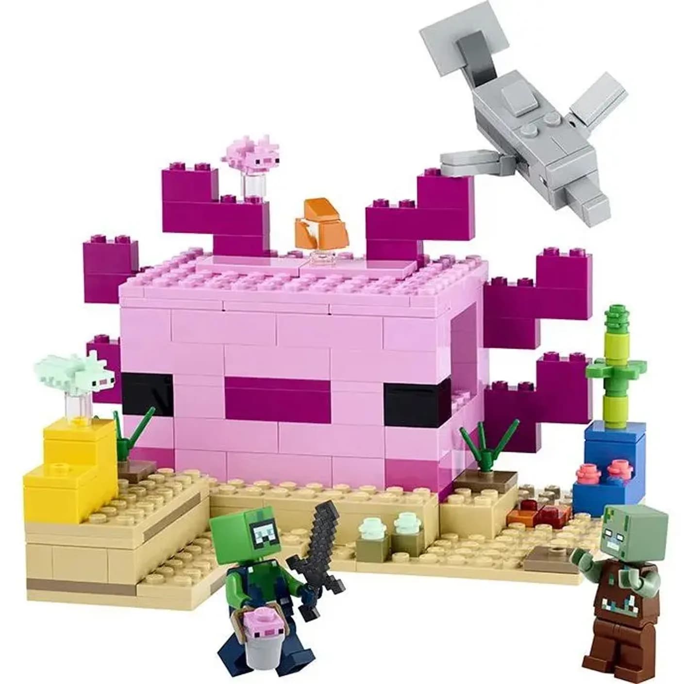 Конструктор Lego Minecraft Дом-Аксолотль 242дет 21247 фото 2 Конструктор Lego Minecraft Дом-Аксолотль 242дет 21247 фото 2