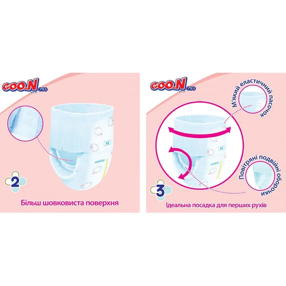 Підгузники-трусики Goo.N Plus XL 38шт 21000633 фото 6 Підгузники-трусики Goo.N Plus XL 38шт 21000633 фото 6