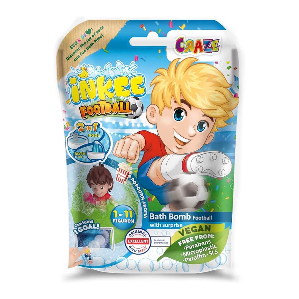 Бомбочка для ванны с игрушкой Inkee Футбол ароматная 40164 Бомбочка для ванны с игрушкой Inkee Футбол ароматная 40164