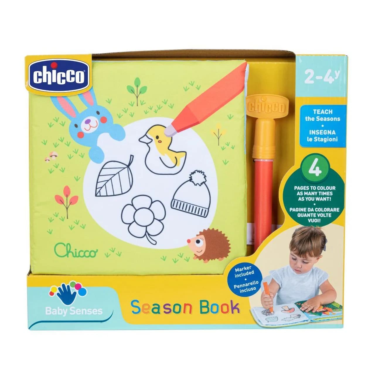 Книга-розмальовка м'яка Chicco Пори року 10631.00 фото 3 Книга-розмальовка м'яка Chicco Пори року 10631.00 фото 3